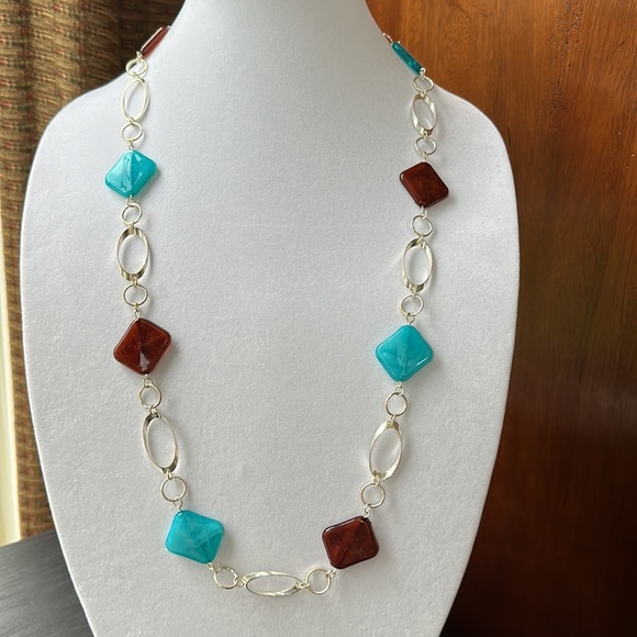 Stylish Necklace Blue & Brown Necklace - Picture 1 of 6